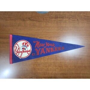 Vintage 1960's New York Yankees Felt Pennant 30 X 12 Inches